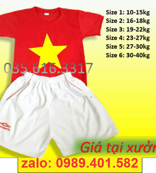 Combo áo cờ quần trắng 10-40kg