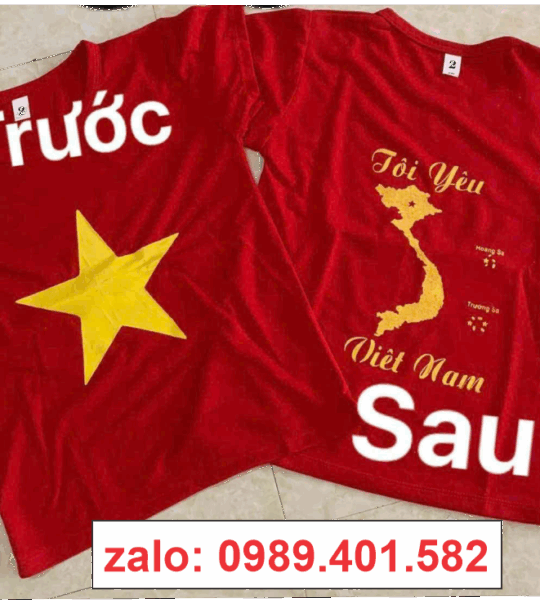 Ao cờ đỏ sao vàng in bản đồ sau lưng đủ size 10-75kg sỉ 2x mầm