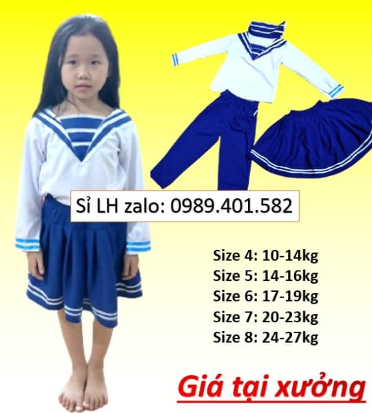 Trang Phục Hải Quân Trẻ Em 10-27kg